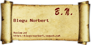 Blegu Norbert névjegykártya